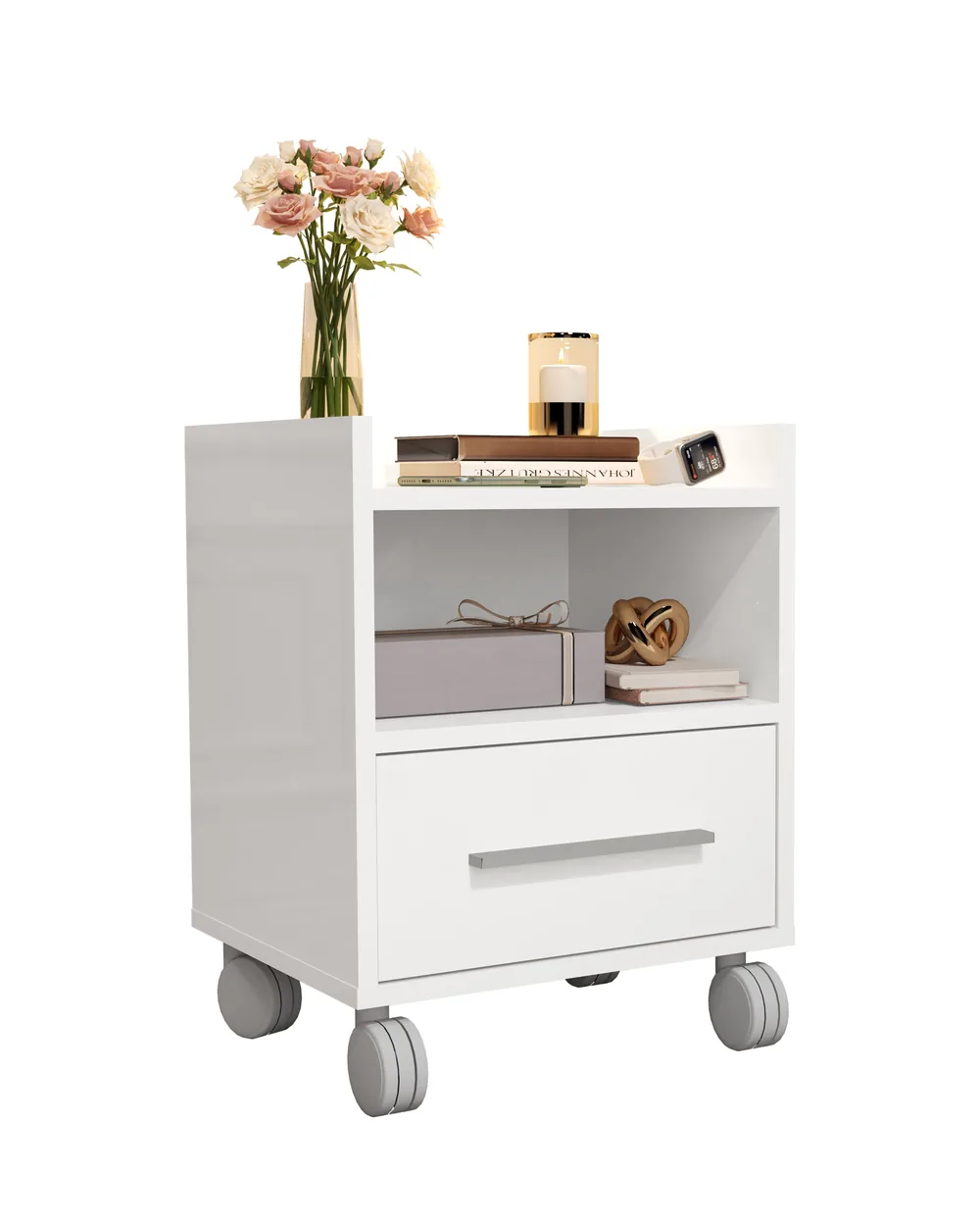 Mesa de cabeceira com rodízios MDM6002